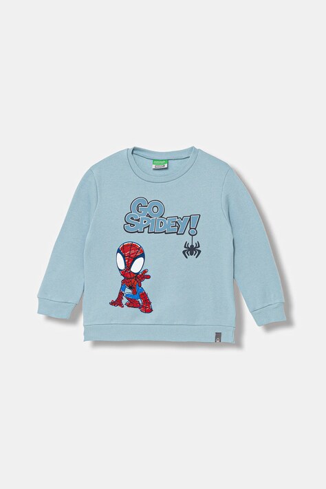 United Colors of Benetton bluza dziecięca kolor niebieski z nadrukiem 3EB5G10L5