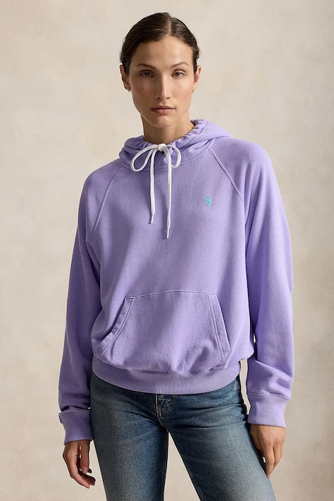 Polo Ralph Lauren Mikina s kapucí dámská s bavlnou fialová 211971691
