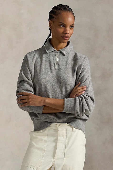 Polo Ralph Lauren bluză culoarea gri, 211971696