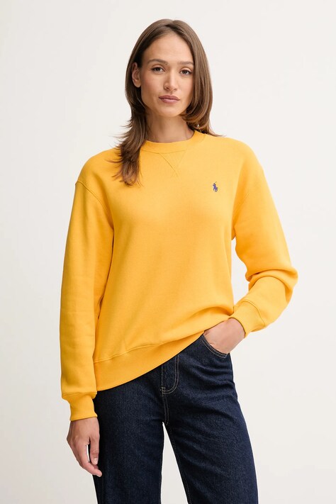 Polo Ralph Lauren bluza damska kolor żółty gładka 211971697