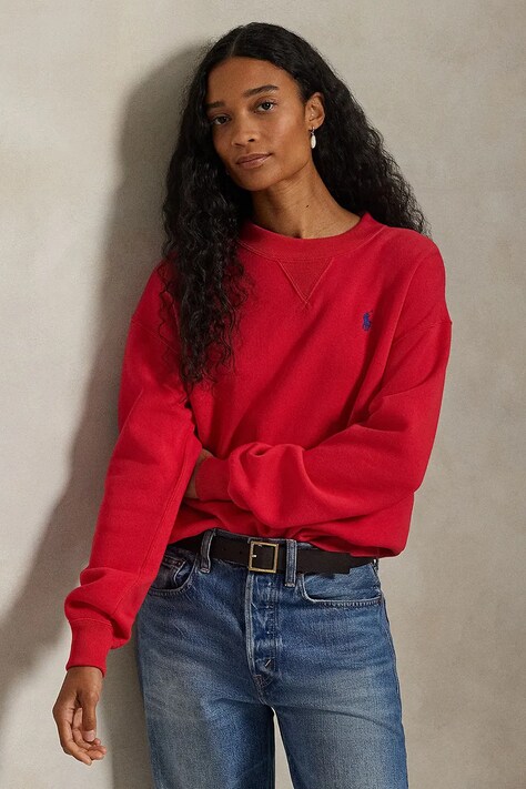 Polo Ralph Lauren bluza damska kolor czerwony gładka 211971697