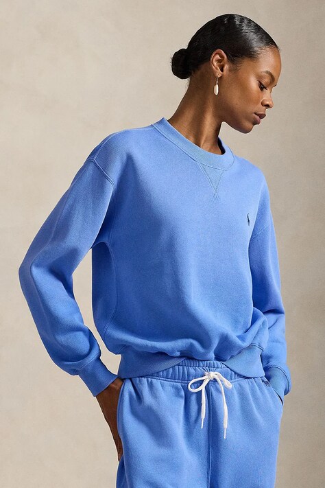 Polo Ralph Lauren bluza damska kolor niebieski gładka 211971697