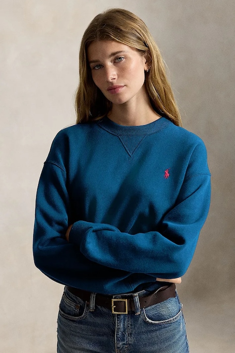 Polo Ralph Lauren Felpa con cotone da donna blu 211971697