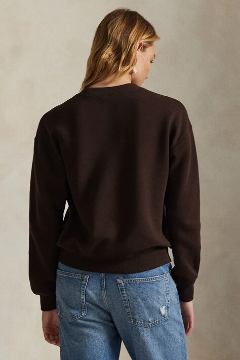 Mikina Polo Ralph Lauren dámská, hnědá barva, hladká, 211971697