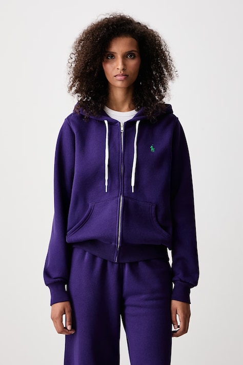 Polo Ralph Lauren Cipzáras melegítőfelső kapucnival női pamuttal lila 211971699