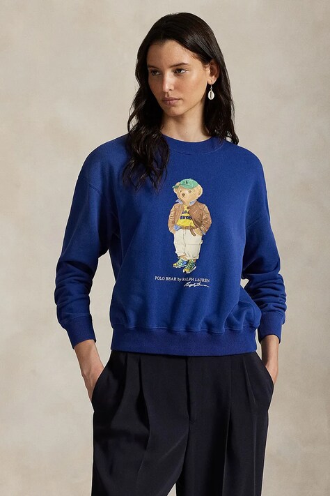 Mikina Polo Ralph Lauren dámská, tmavomodrá barva, s potiskem, 211971736