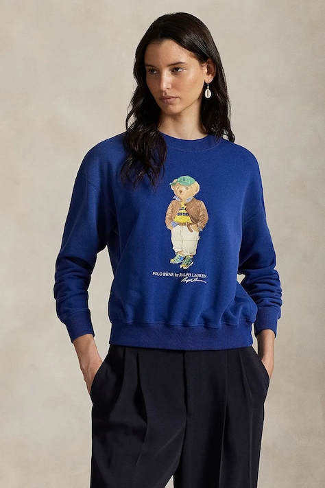 Кофта Polo Ralph Lauren колір синій з принтом 211971736