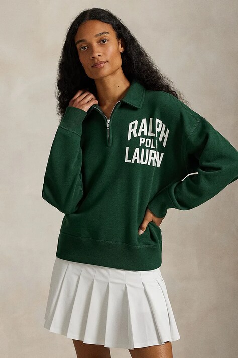 Dukserica Polo Ralph Lauren za žene, boja: zelena, s tiskom, 211971753