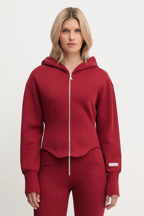 Mikina Patrizia Pepe dámská, červená barva, s kapucí, hladká, 8M1728 J305