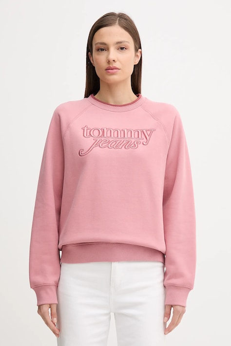 Tommy Jeans felső narancssárga, nyomott mintás, DW0DW21196