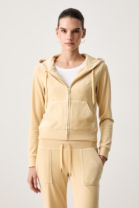 Juicy Couture Dukserica na zakopčavanje sa kapuljačom ženska ROBERTSON GOLD bež JCAP176G