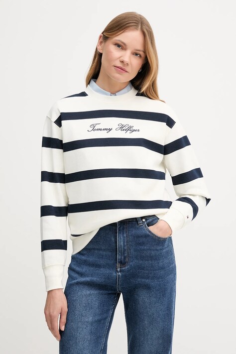 Pulover Tommy Hilfiger ženski, bela barva, WW0WW45743