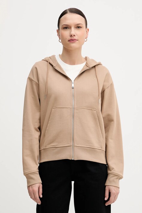 Mikina Calvin Klein Jeans čierna farba, s kapucňou, jednofarebná, LV047B237G