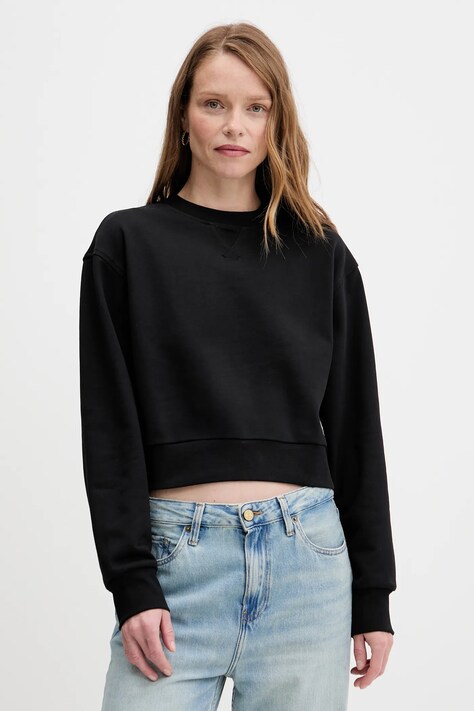 Calvin Klein Jeans bluza bawełniana damska kolor czarny gładka LV047C911G