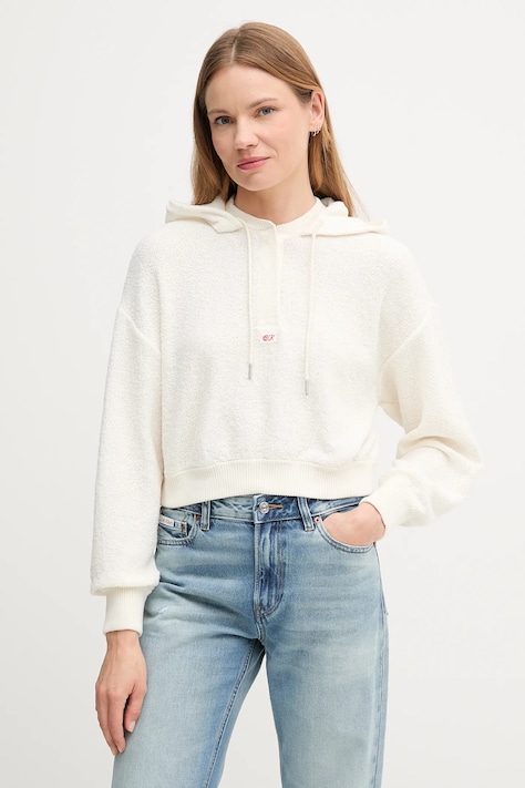 Calvin Klein Jeans sweter damska kolor beżowy lekki LV047C915G
