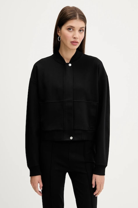 HUGO bluză culoarea negru, uni, 50542743