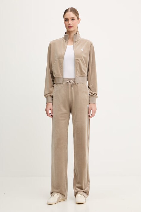 Велюрова кофта Guess COUTURE — AW25-BLD03K, бежевий — фото 2