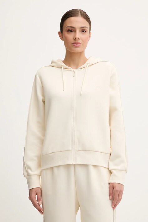 Guess bluza MARYELLA damska kolor beżowy z kapturem gładka V5YQ00 KB3P2