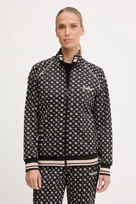 Guess bluza AGGIE damska kolor czarny wzorzysta V5YQ03 KB212