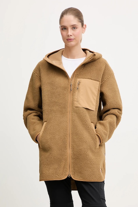 Mikina Fjallraven Vardag Pile zelená farba, s kapucňou, jednofarebná, F14600256-232