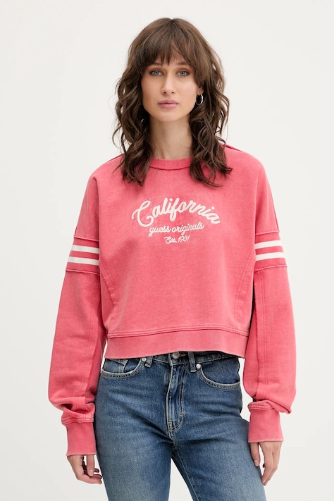 Guess Originals felpa in cotone donna colore rosa  W5YQ24 K68I4
