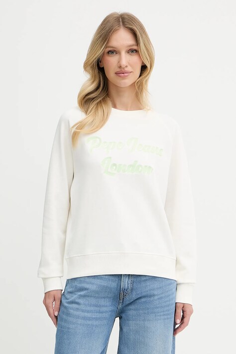 Pepe Jeans bluză culoarea alb, cu imprimeu, PL581524