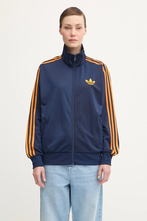 adidas Originals bluza Firebird damska kolor granatowy z aplikacją JW1247