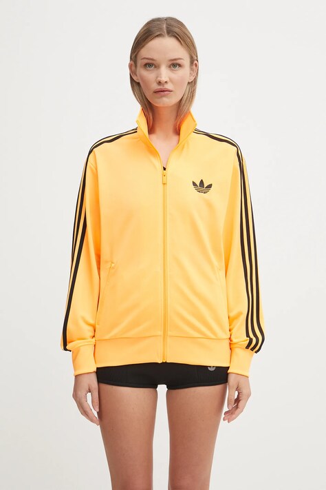 Mikina adidas Originals Firebird dámská, oranžová barva, s aplikací, JX7862