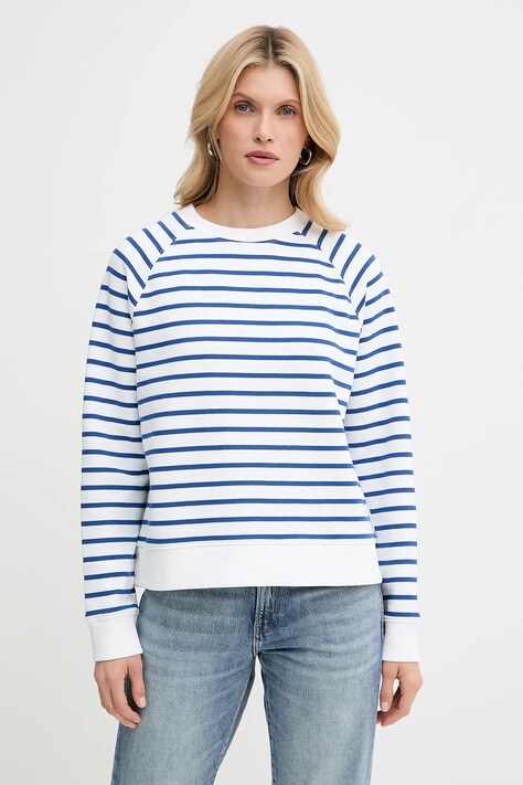 Marc O'Polo hanorac de bumbac culoarea bleumarin, cu imprimeu, 5000006574