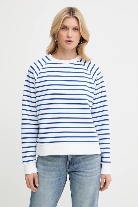 Marc O'Polo hanorac de bumbac culoarea bleumarin, cu imprimeu, 5000006574