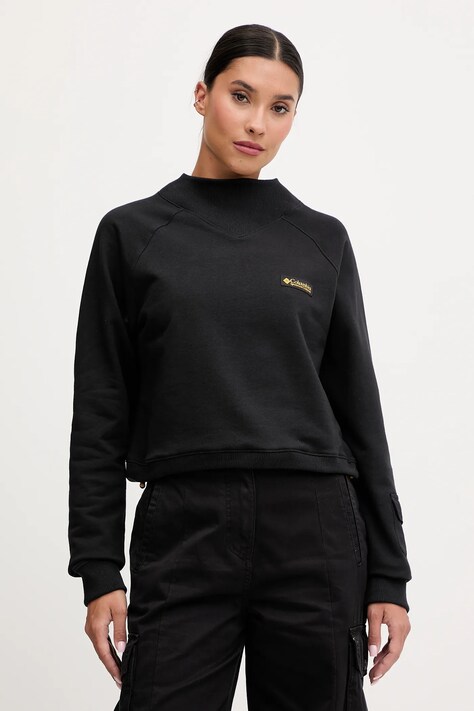 Columbia bluza bawełniana High Cascades damska kolor czarny gładka 2136421