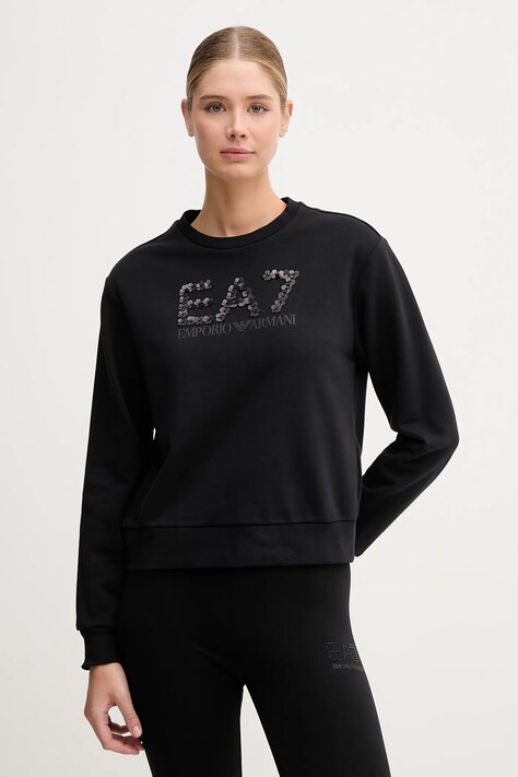 EA7 Emporio Armani bluza damska kolor czarny z aplikacją AF16442.7W000542