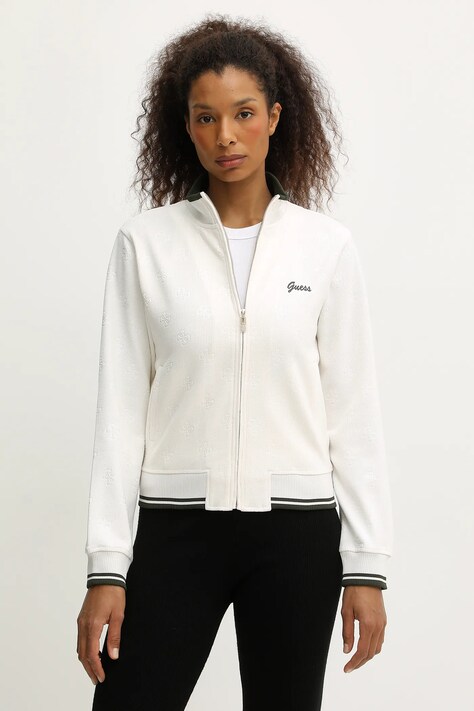 Guess bluză PAULINA culoarea bej, cu model, V5BQ01 K1902