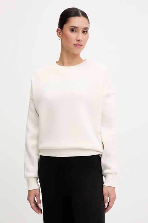 Guess bluza AELIA damska kolor beżowy gładka V5BQ10 KB681