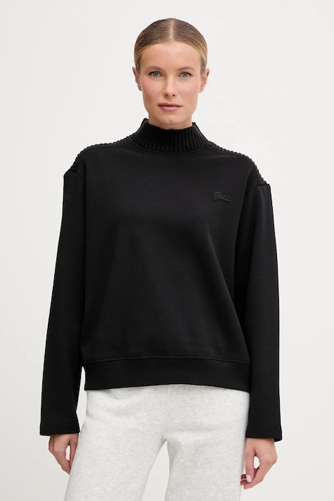 Guess bluza DORA damska kolor czarny gładka V5BQ13 K1981