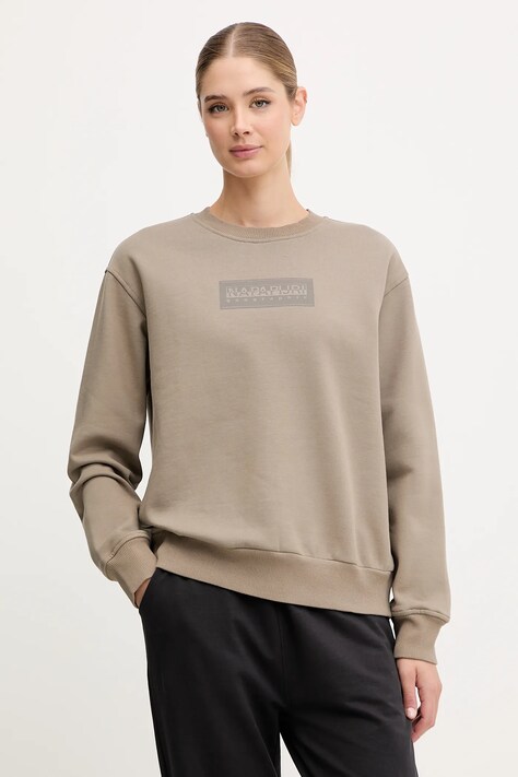 Napapijri bluză B-Box culoarea verde, cu imprimeu, NP0A4HYRN1T1