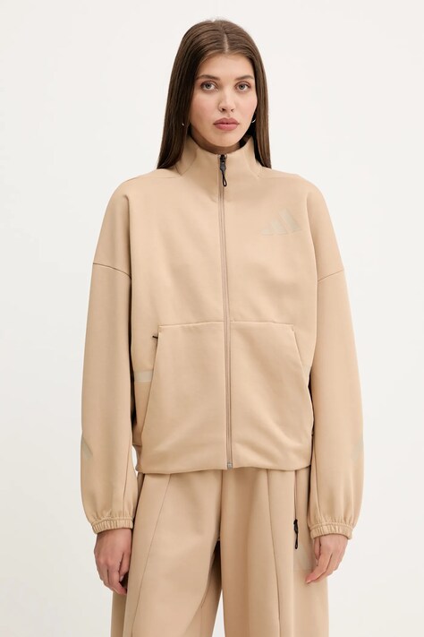 adidas bluza x Z.N.E damska kolor brązowy gładka JW7776
