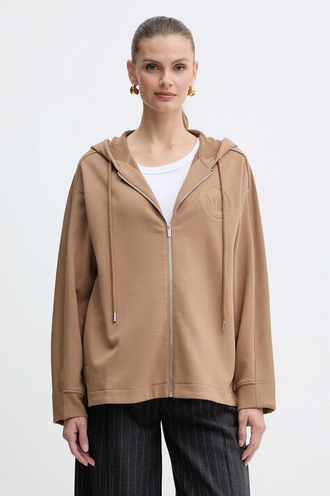 MM bluza ONORE damska kolor zielony z kapturem gładka 2526926018600