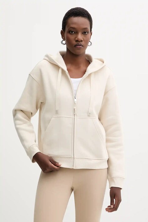 Weekend Max Mara bluză CANE culoarea bej, cu glugă, uni, 2525926031600