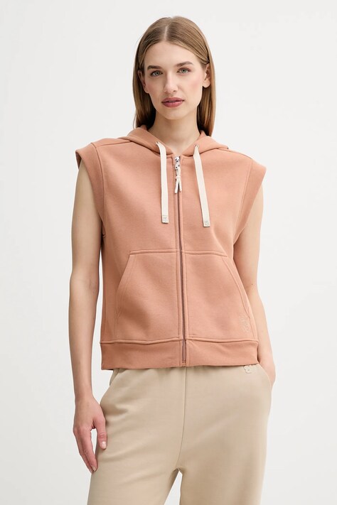 Weekend Max Mara bluza PANK damska kolor brązowy z kapturem gładka 2525926041600