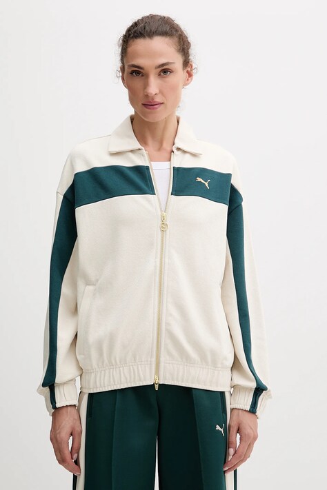 Puma bluza damska kolor beżowy gładka 632137