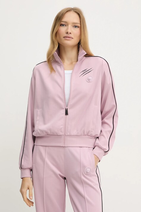 PLEIN SPORT bluza damska kolor różowy z nadrukiem FAEC WJB1894 STE003N