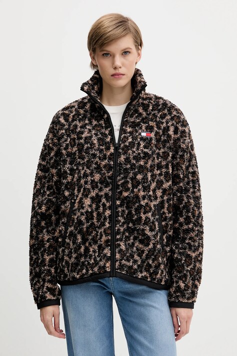 Tommy Jeans felpa in pile donna colore marrone  DW0DW21596