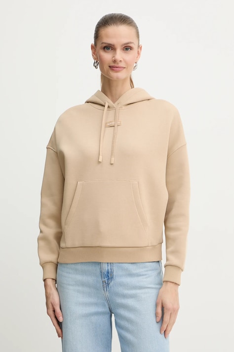 Суичър Armani Exchange в зелено с качулка с изчистен дизайн XW000745 AF16134