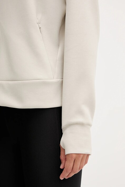 adidas Performance hanorac de antrenament Designed for Training culoarea bej, cu glugă, neted, JX7318