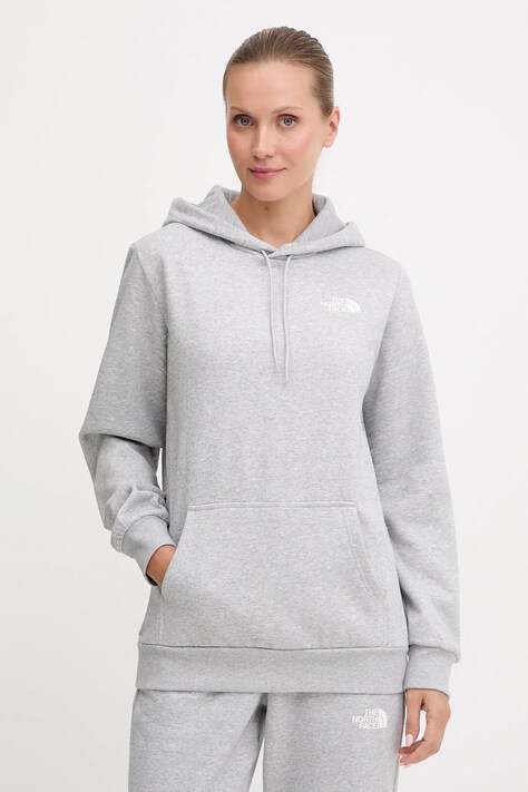 Μπλούζα The North Face Simple Dome χρώμα: γκρι, με κουκούλα, NF0A89EYDYX1