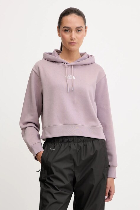 The North Face bluza Essential damska kolor różowy z kapturem gładka NF0A89EXD2Q1
