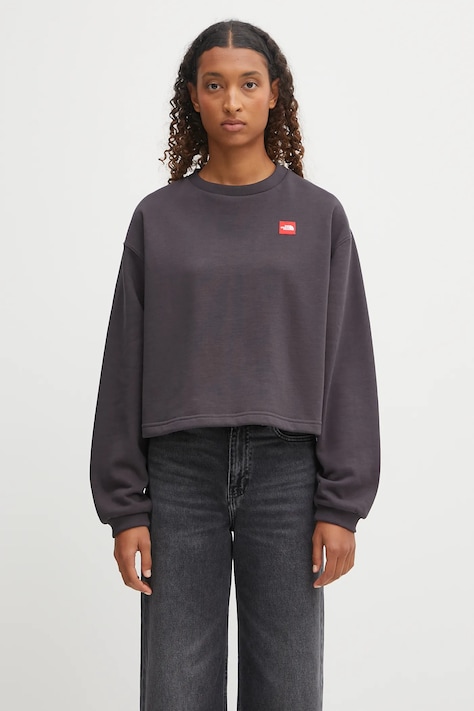 The North Face sweatshirt Redbox gray color with an application NF0A8EFY0SA1