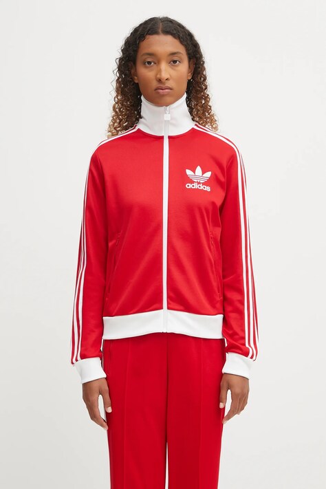 adidas Originals bluza Classic Tt damska kolor czerwony z aplikacją JX7850