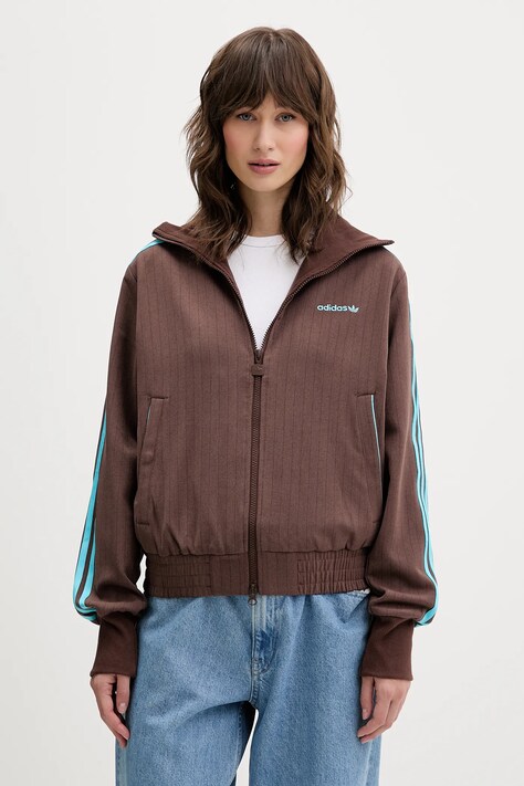 adidas Originals bluza Tailored Tt damska kolor brązowy z aplikacją JX5311
